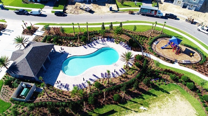 Aerial view of Cypress Reserve community in Winter Garden