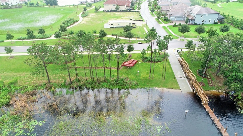 Aerial view of Horizon West area with search for sale and new construction