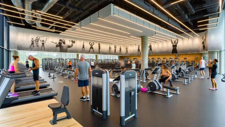 Modern gym with state-of-the-art facilities
