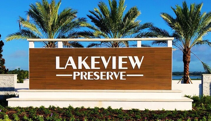 Lakeview Preserve Entrance Sign on Hartwood Marsh Road