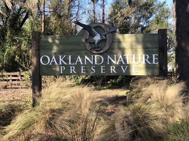 Oakland Nature Preserve Road Sign