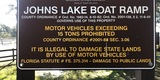 Johns Lake Boat Ramp Sign-Regulations